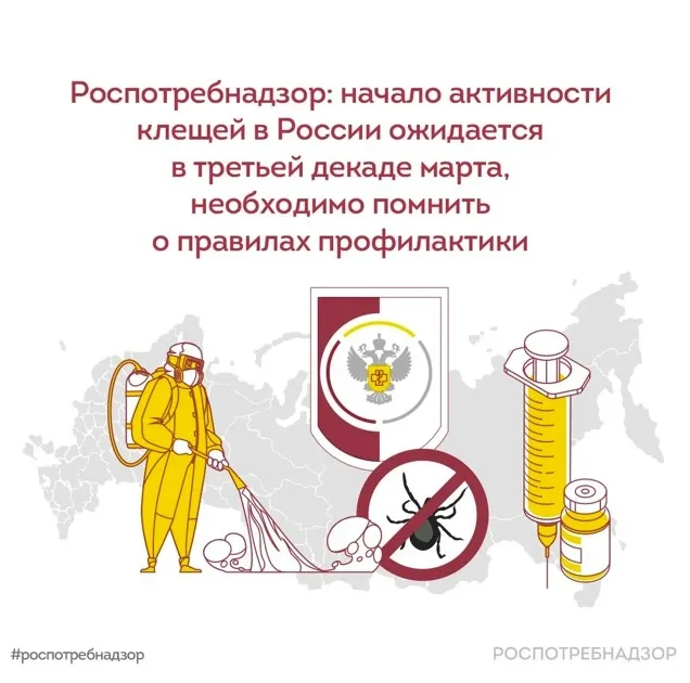 Начало активности клещей в России