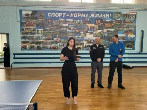 Спортивное мероприятие по настольному теннису, организованное Ю.В. Пушаковой - членом молодежной палаты при Совете депутатов Вадского муниципального округа