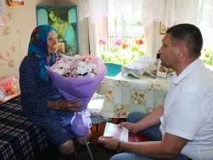 Поздравление долгожителя нашего округа, ветерана Великой Отечественной войны