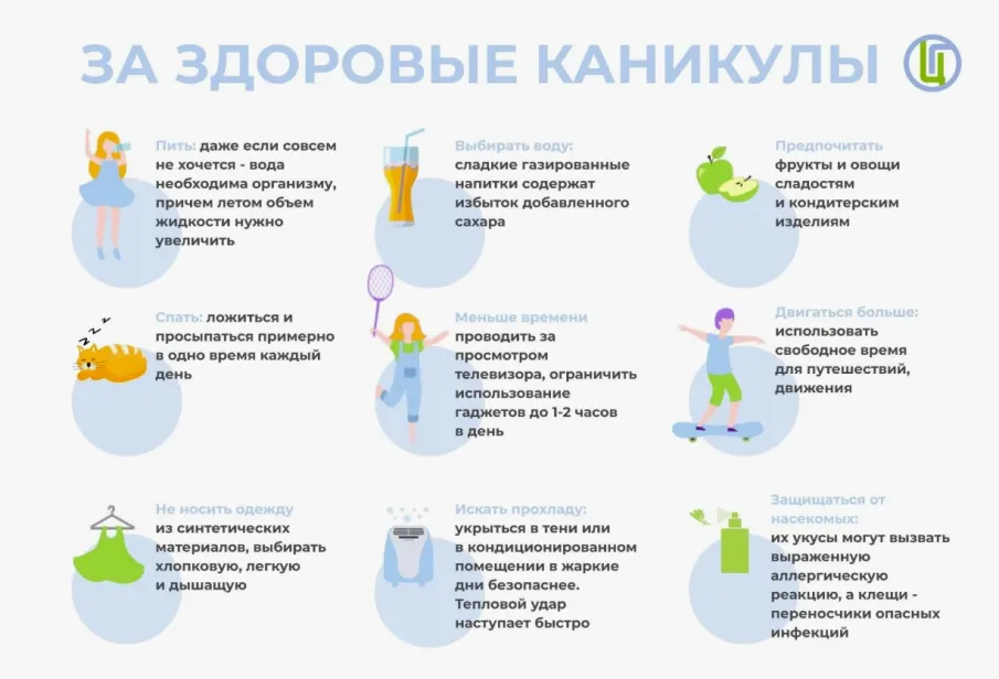 Как организовать здоровые летние каникулы для детей