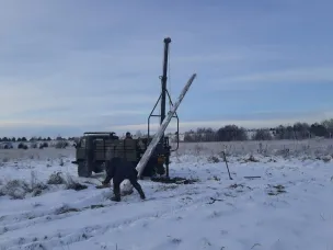 Устройство освещения на территории лыжной базы