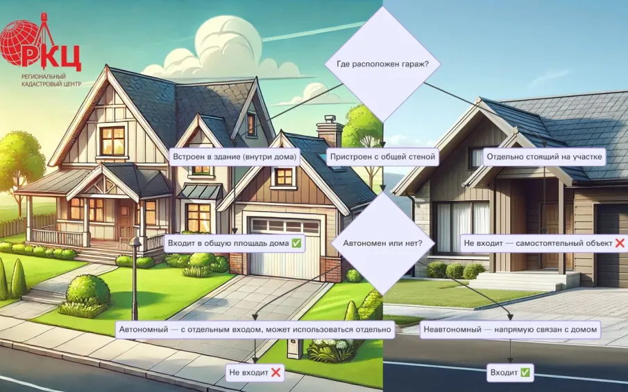 Включается ли площадь гаража в площадь жилого дома?